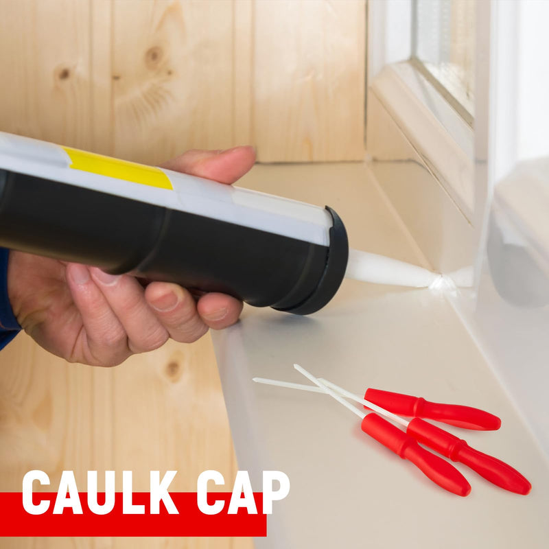 [Australia - AusPower] - Gisafai 10 Pack Caulk Tube Caps Reusable Caulk Tube Sealer Caps Tool for Sealing and Preserving Open Universal Prevent Drying(Red) Red 