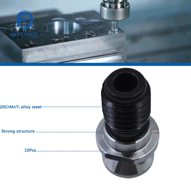 [Australia - AusPower] - WFLNHB 10Pcs CAT40 45° Coolant Pull Stud Retention Knob Fit for CNC Machining Machines 