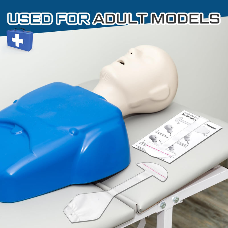 [Australia - AusPower] - 100 Pcs CPR Manikin Face Shield Adult Lung Bag Manikin Replacement Lung Bag Face Shield CPR Classes Training (17.32 Inches) 17.32 Inches 100 
