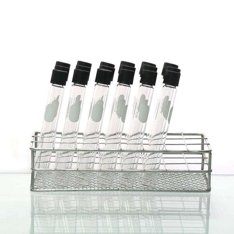 ULAB Stainless Steel Test Tube Rack, Wire Constructed, 24 Places, Suitable for Tubes of Dia.≤25mm, UTR1010 24 Holes, Stainless Steel