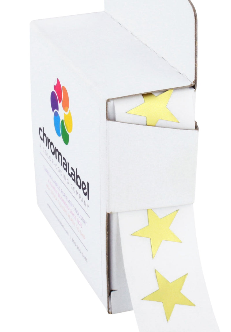 ChromaLabel 0.75 Inch Metallic Star Stickers Variety Pack, Assorted Gold, Silver, Bronze, 1000 Labels per Dispenser Box 3/4" 3 Colors - Bronze, Gold, Silver
