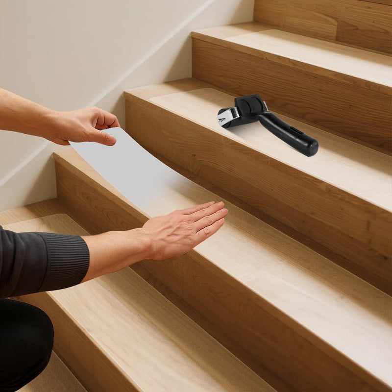 Clear Indoor Stair Treads for Wooden Steps Non Slip, KOOTETA 15 Pack 6" x 30" Transparent Anti Slip Tape for Stairs,Waterproof Weather Resistant Grip Tape,High Traction Adhesive Non Slip Stair Treads Indoor-Clear 6" x 30" x 15 Pack