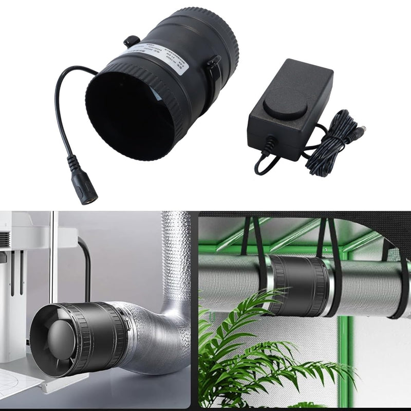 24 V 3 Inch Brushless DC Motor Fan with Variable Frequency, Diameter 75 mm 338Pa 165 M³/H Adjustable Pipe Fan