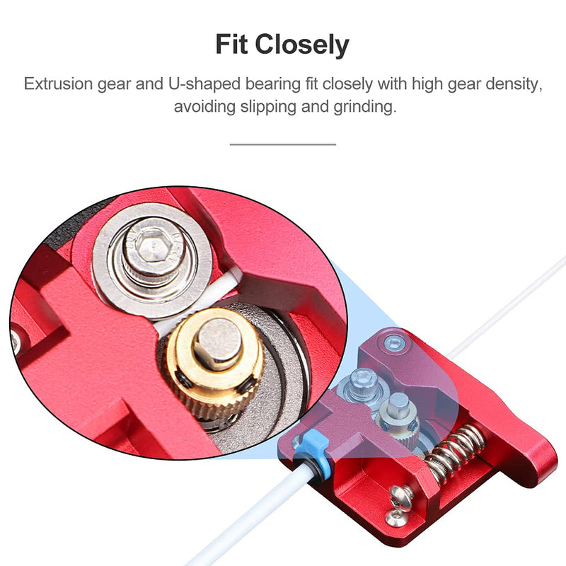 [Australia - AusPower] - Creality Official Extruder for Ender 3 3D Printer Aluminum Drive Feed Bowden Extruders Upgrade Accessories Kit for Ender 3, Ender 3 Pro, Ender 3 V2, Ender 3 Max, Ender-5 Series and CR-10 Series Red 