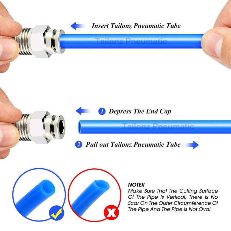 [Australia - AusPower] - TAILONZ PNEUMATIC 304 Stainless Steel Male Straight 1/4 Inch Tube OD x 1/4 Inch NPT Thread Push to Connect Fittings PC-1/4-N2 (Pack of 5) 1/4''OD 1/4''NPT 