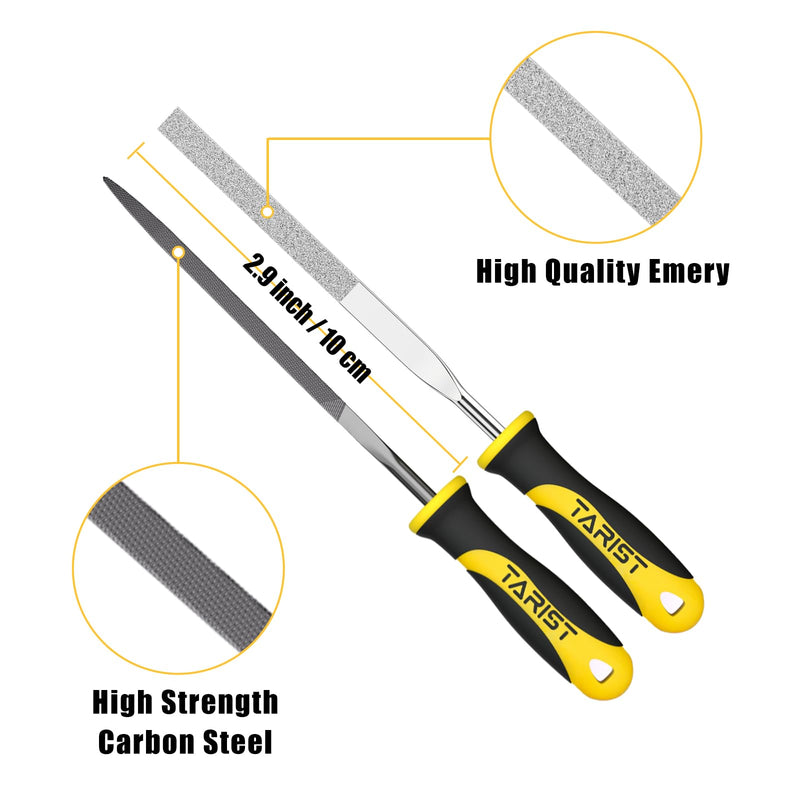 [Australia - AusPower] - 12PCS Needle File Set with Tool Bag, Small File Set Includes 6pcs Jewlers Files & 6 Steel Files for Metal, Jewlers, Wood, Leather and Plastic Needle File - 12 pcs 