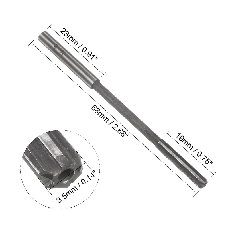 [Australia - AusPower] - uxcell Chucking Reamer 3.5mm, H7 HSS Lathe Machine Reamer 6 Straight Flutes, Round Shank Milling Cutting Tool, Metric Reaming Drill Bit for Stainless Steel Metal Hole 