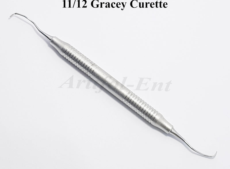 [Australia - AusPower] - Dental Gracey Curette 11/12 Double End Periodontal Ergonomic Hollow Handle Hygiene Instruments 3 Pcs 