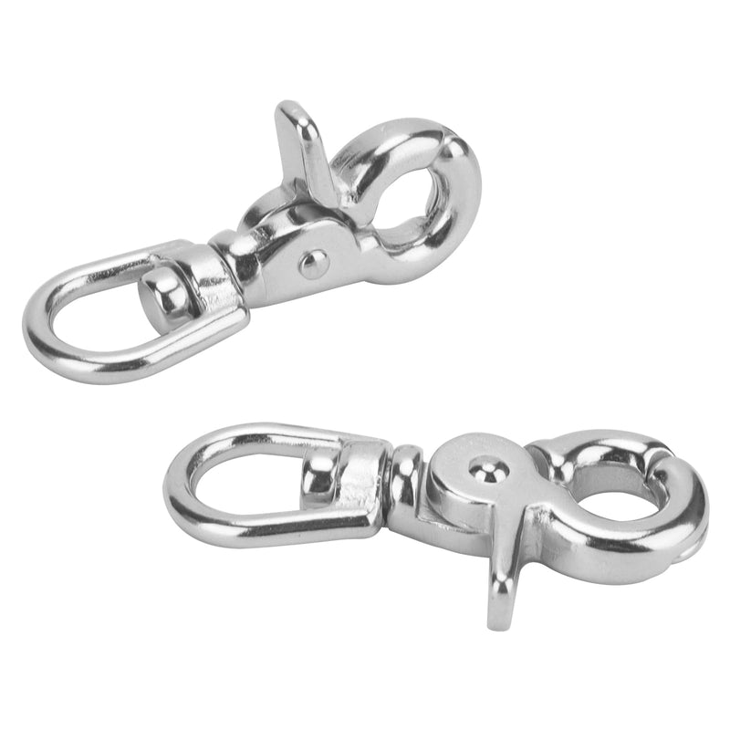 [Australia - AusPower] - 4 Pack 2.8 Inch Trigger Snap Hooks, 360 Degree Swivel Lobster Clasps, Stainless Steel 316 Scissor Snap Lobster Claw Clips for Flag Pole, Pet Leash, Camera Straps, Cages 