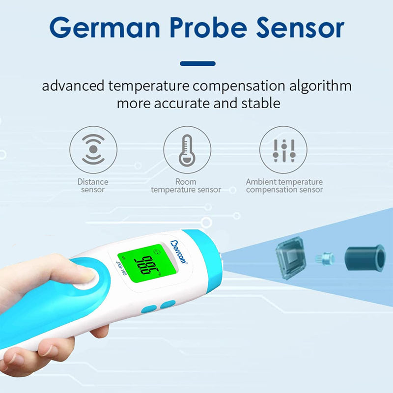 [Australia - AusPower] - Berrcom Non Contact Forehead Thermometer Digital 3 in 1 Contactless Infrared Thermometer for Babies Adults Objects and Space Instant Measuring Time Memory Function Blue 