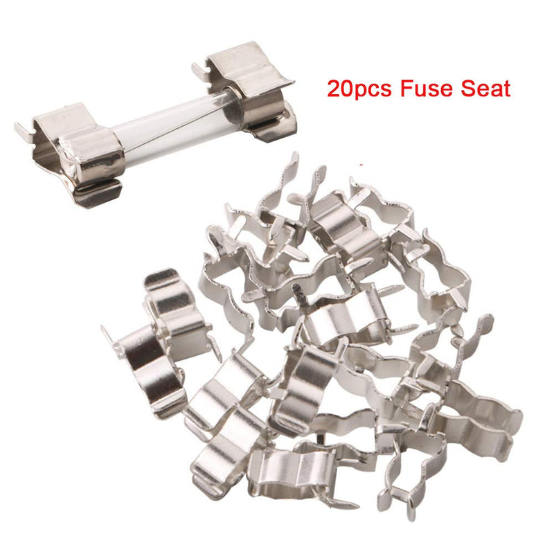 [Australia - AusPower] - QitinDasen 100 x Professional 6 x 30 mm Car Glass Tube Fuses, Quick Impact Glass Fuse, Fast Impact Glass Fuses, with 20 x Fuse Seat and 5 x AGC Fuse Holder 