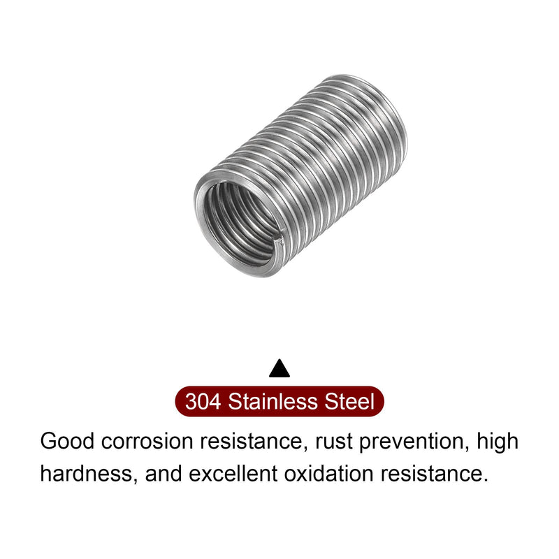 [Australia - AusPower] - 20pcs Wire Thread Inserts M10 x 1.5 3D 304 Stainless Steel Helical Coiled Wire Threaded Sleeve 