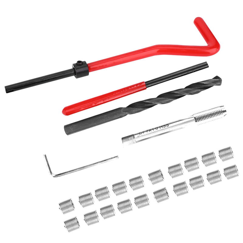 [Australia - AusPower] - 25Pcs Stainless Steel M7x1 Thread Repair Kit Stainless Steel Twisted Drill Wrench Threaded Insert Tap Insertion Tool M7x1 