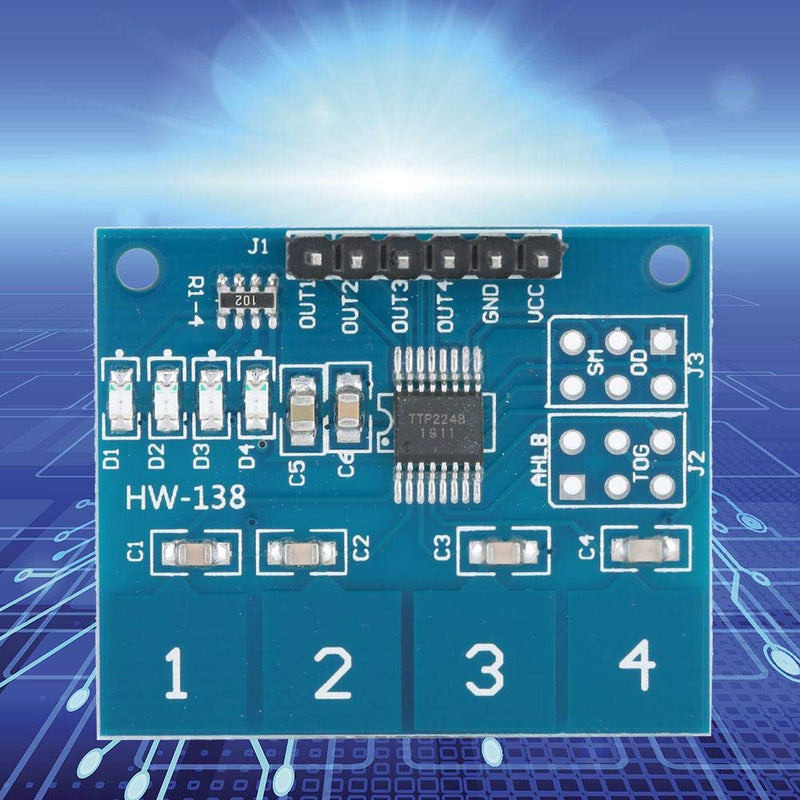 [Australia - AusPower] - 5Pcs Touch Switch Module,TTP224 Digital Capacitive Touch Sensor Switch,4 Channels Touch Sensor Switch Digital Sensor Electrical Equipment 