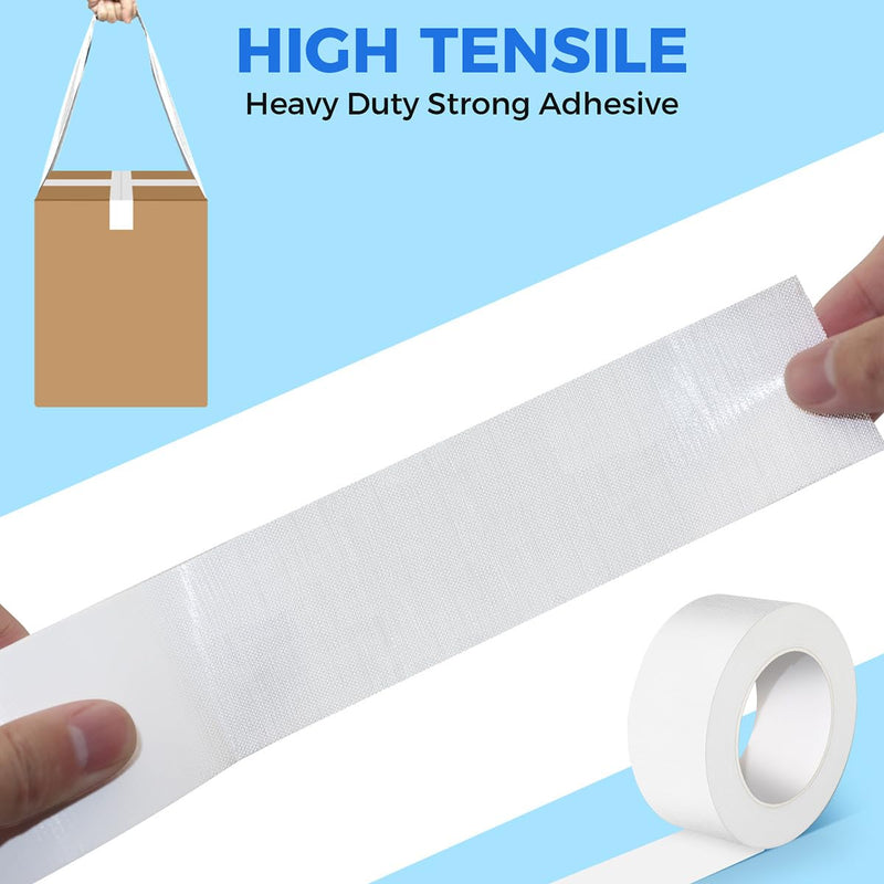 [Australia - AusPower] - Duct Tape, 2 Inch x 35 Yards, 1 Roll, Waterproof and Heavy Duty, Tear by Hand, for Packing Repairing and Crafts (White) White 