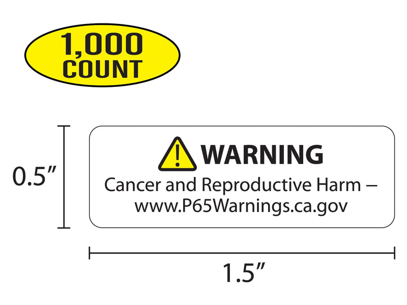 [Australia - AusPower] - Proposition 65 Truncated Warning Labels, 0.5 Inch by 1.5 Inch | 1,000 Count 