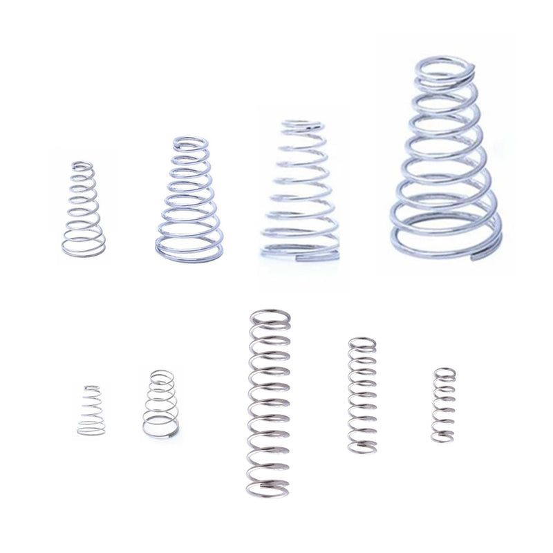 [Australia - AusPower] - 100pcs Conical Spring Compressed Spring Assorted Set, 304 Stainles Steel Metal Taper Conical Spring Compression Small Springs Compression 1 Set (100pcs) 