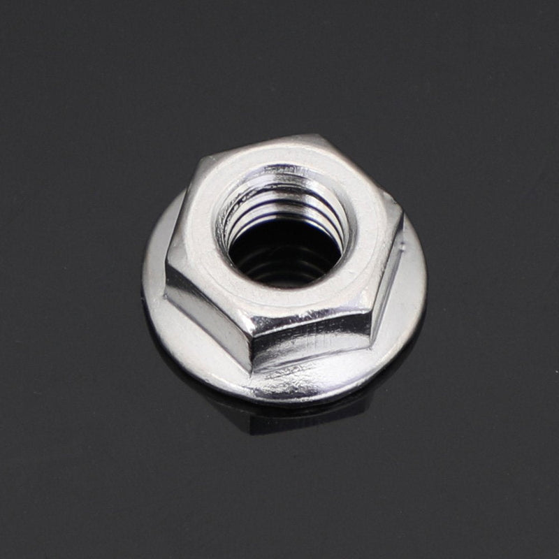 [Australia - AusPower] - M6 Serrated Flange Nuts Flanged Locknuts, Stainless Steel 18-8 (304), Bright Finish, 50 PCS M6 