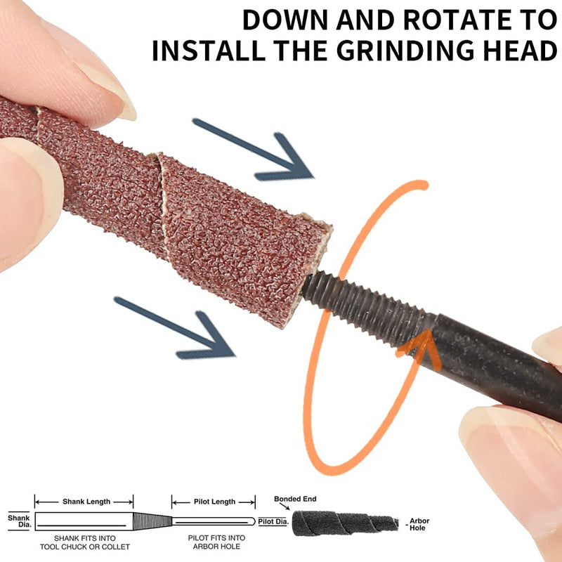 [Australia - AusPower] - 68Pcs Spiral and Cartridge Rolls Port and Polish Kit Assorted Grit, Mini Sanding Cone Engine Porting Assortment Kit with 1/4 inch Shank, Abrasive Head Porting Tools for Polishing, Rust Removal 