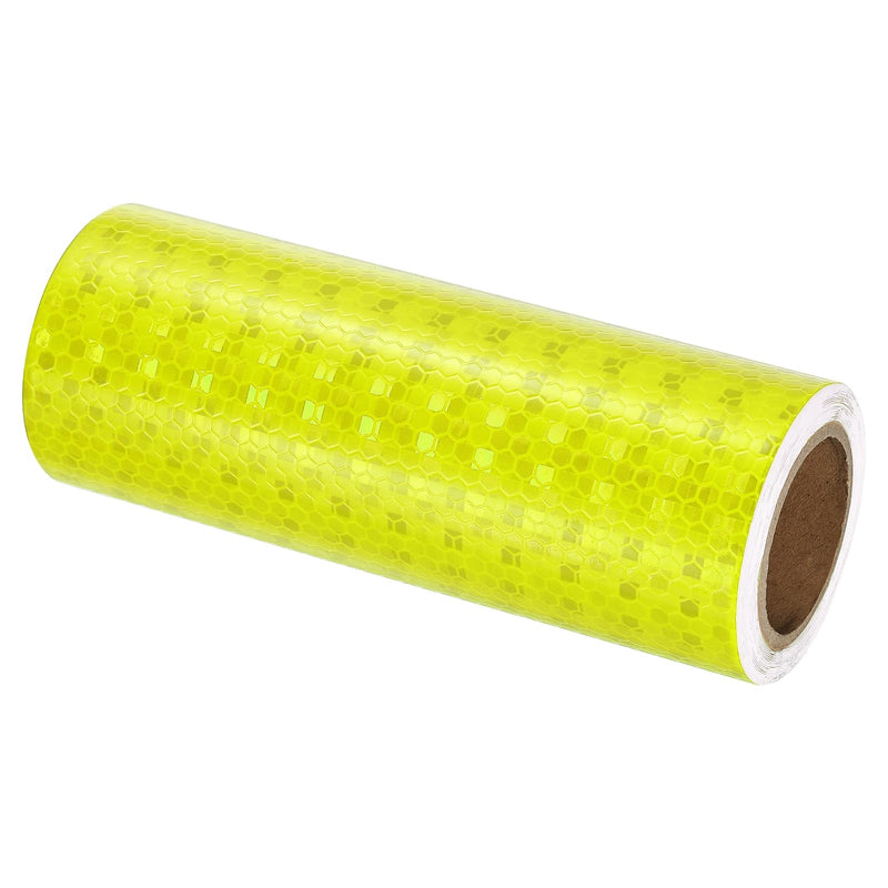 PATIKIL Reflective Tape, 6 Inch x 10 FT Waterproof High Visibility Self-Adhesive Warning Safety Tape Reflective Stickers External Accessories for Cars Trucks, Fluorescent Yellow