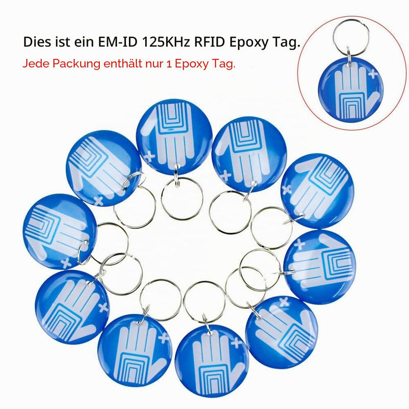 Proximity EM4100 EM4102 125KHz RFID EM ID Card RFID Key Fob Read Only Color Pack of 10 (10 Pieces Blue) ...