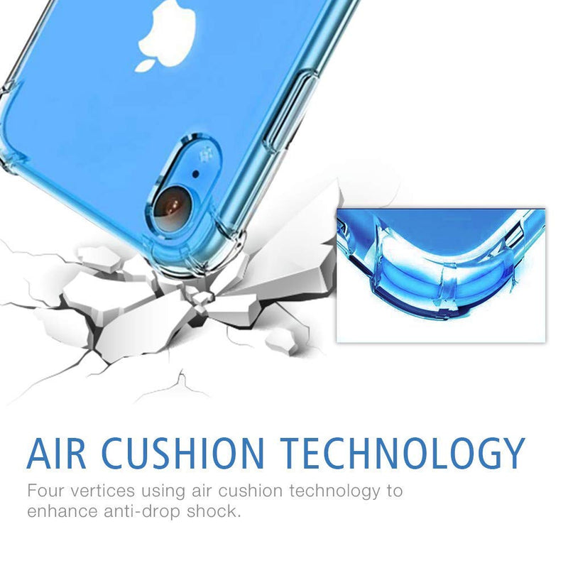 [Australia - AusPower] - iPhone XR Clear Case & Screen Protector | 2 in 1 Bundle Package | 2 Tempered Glass Screen Protectors | Crystal Clear Transparent Soft Case | Shockproof Bumpers | Slim Fit | iPhone XR Clear XR 