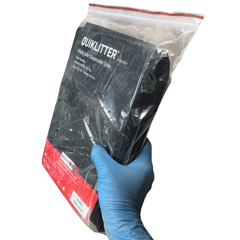 [Australia - AusPower] - The Original Rescue Essentials Brand QuikLitter, Black Nylon Handles, Non-Woven Fabric, 500 Lb Rated, Low Cost, Disposable for Patient Transfer, Casualty Evacuation 