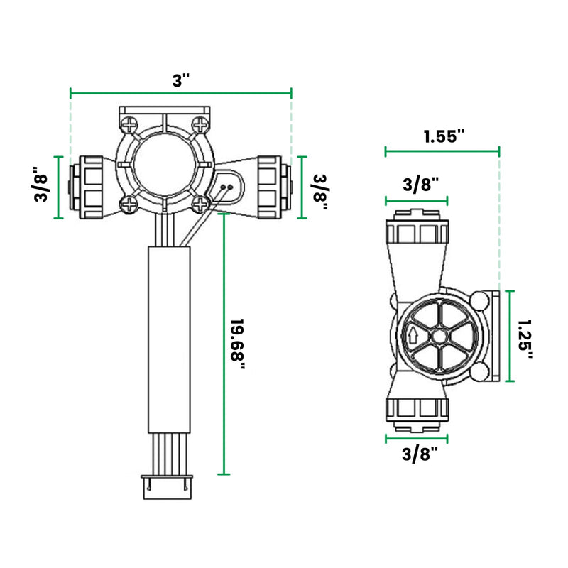 [Australia - AusPower] - Watflow G3/8" Quick Connection Water Flow Sensor, Water Flow Sensor, Food-Grade Flowmeter, Pulse & Temperature Output, for Water Purifiers, Coffee Machines,0.5-6L/min 