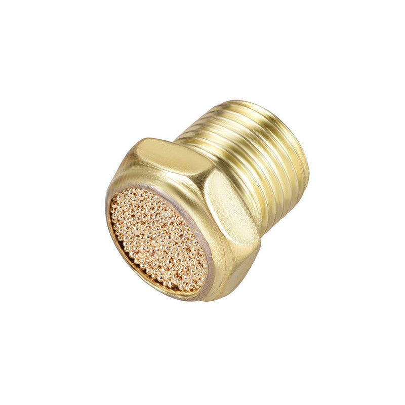 [Australia - AusPower] - sourcing map Sintered Bronze Brass Housing G Flat Pneumatic Air Silencer Flow Regulator G1/8 Inch Pack of 5 G1 / 8 " 