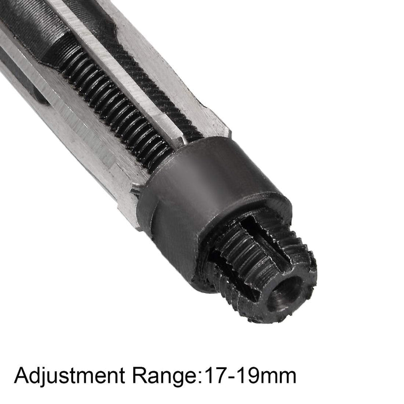 sourcing map 17-19mm Adjustable Hand Reamer HSS H8 6 Straight Groove Cutter