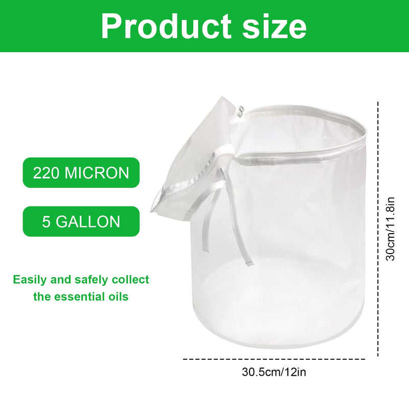 [Australia - AusPower] - Bag 5 Gallon 220 Micron All Mash Bubble Hasch Bags Essence Extraction Bag Kit Filter Bag Zipper Bag Suitable for Herb Extraction and Production of Hash by Ice Extraction (5JL) 