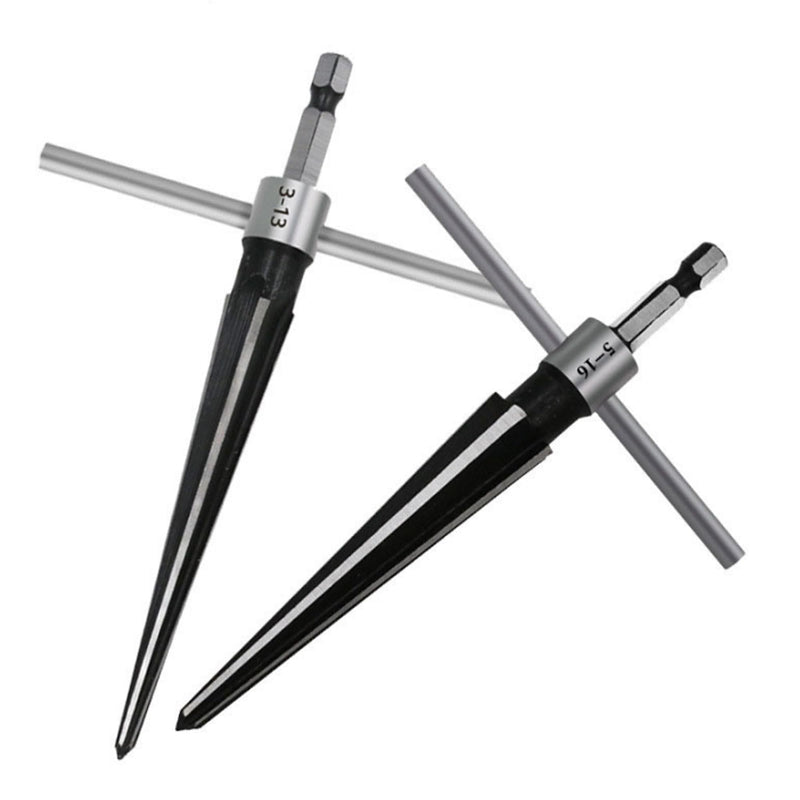 [Australia - AusPower] - 2 x Conical Reamer, Hand Reamer, Taper Reamer, for Chamfers and End Pins, for Drilling Hole 3-13 mm and 5-16 mm 