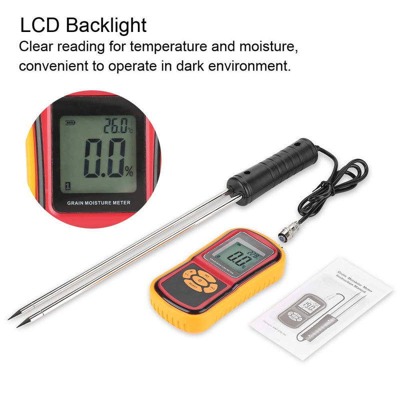 [Australia - AusPower] - Meter Digital Meter, Portable Tester LCD Tester Temperature Meter for Wheat Rice Corn Bean, Tester 