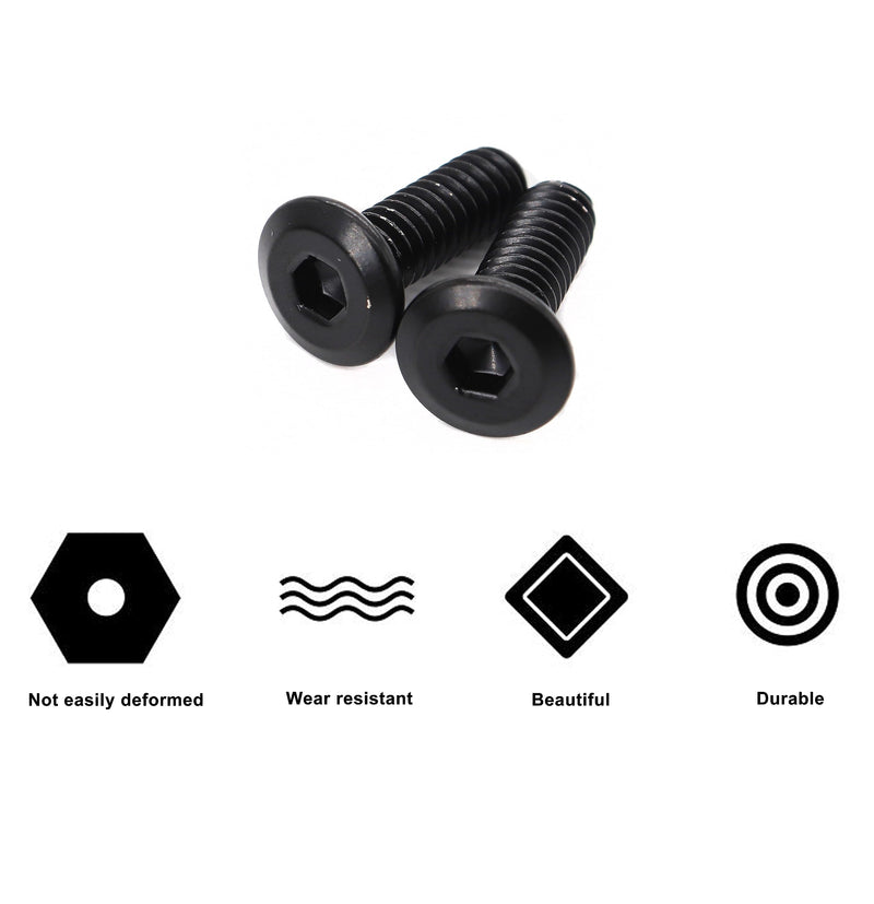 [Australia - AusPower] - 20pcs 1/4"-20 x 1/2" Black Flat Head Allen Bolts 304 Stainless Steel for Furniture Connecting Table Bed 1/4 x 1/2" 20pcs 