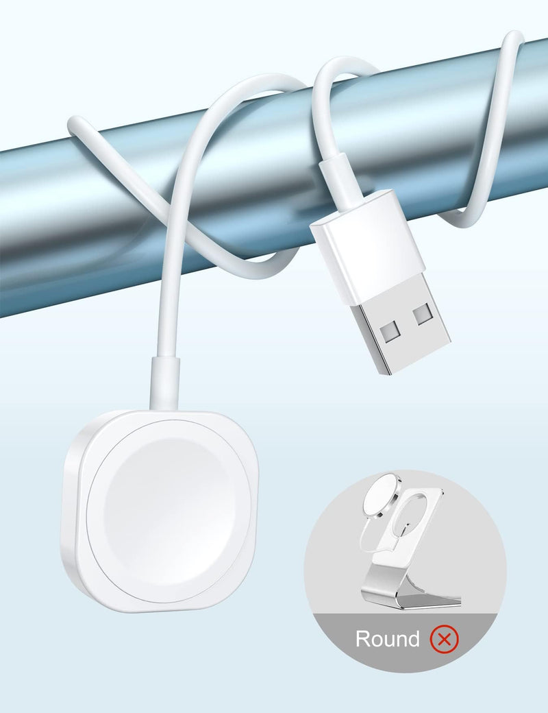 [Australia - AusPower] - USB iWatch Charger Compatible with Apple Watch Charger, 5ft Fast Charging Cable for i Watch Series 9 8 7 6 5 4 3 2 SE/2, Wireless Magnetic Charging Cord[Portable]-1.5M, White 1.5M 
