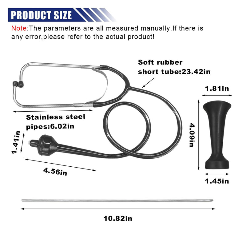 [Australia - AusPower] - Mechanic Stethoscope, Automotive Engine Diagnostic Tool, Car Engine Sensitive Hearing Tool, Automotive Stethoscope Kit with Extended Handle for Cars, Motorcycles and Trucks 