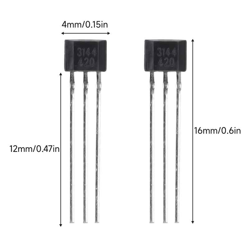 [Australia - AusPower] - 20 Pack A3144 Hall Effect Sensor 3Pins Magnetic Detector for Arduino DC 4V-24V Hall Effect 
