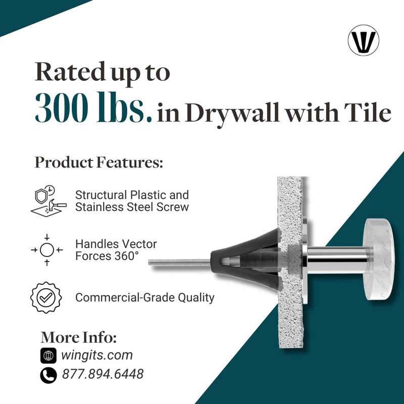 WingIts MASTER Wall Anchor, 10-32 x 3-1/2, PK6, Model:RC-MAWSD35-6