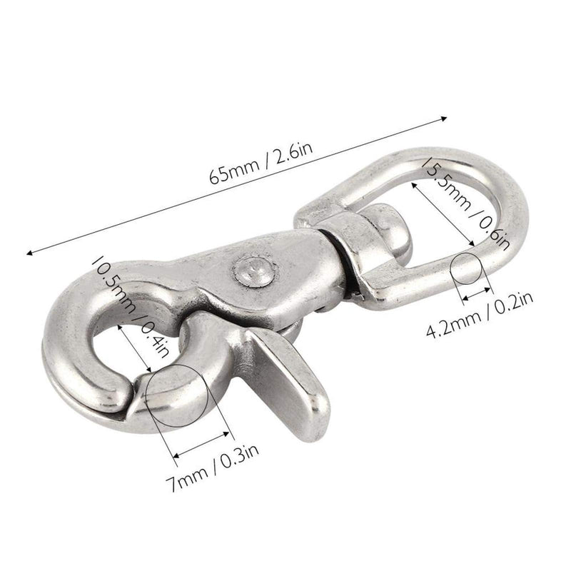 [Australia - AusPower] - Durable Stainless Steel Trigger Bolt Snap Clip Hook Set Metal Swivel Eye Lobster Clasp for Pet Leash for Houseboat Accessories 