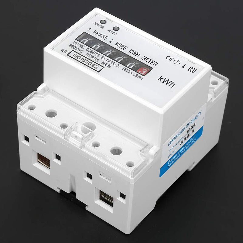 [Australia - AusPower] - Digital Electric Meter, Electricity Usage Monitor, Single Phase Din Rail kwh Meter, 4P LED Power Consumption Meter, DDM75S 10 to 40A 