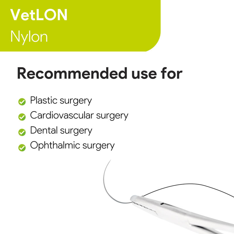 [Australia - AusPower] - VeterSut VetLON Non-Absorbable Nylon Surgical Suture USP Size 4-0, (FS-2) 3/8 19mm Reverse Cutting Needle, 36 Inches (90 cm), 12 Count, Veterinary Use 