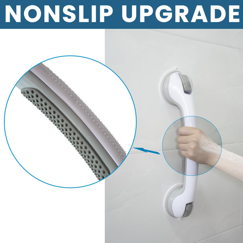 Shower Grab Bars, 2 Pack 16.2 inch Suction Cup Grab Bar for Bathtubs Showers for Wall, Shower Handrails for Seniors, Heavy Suction Cup Grabs Bar,Duty Showers Handle Removable, Bathroom Safety Grip 2 Pack 16.2"