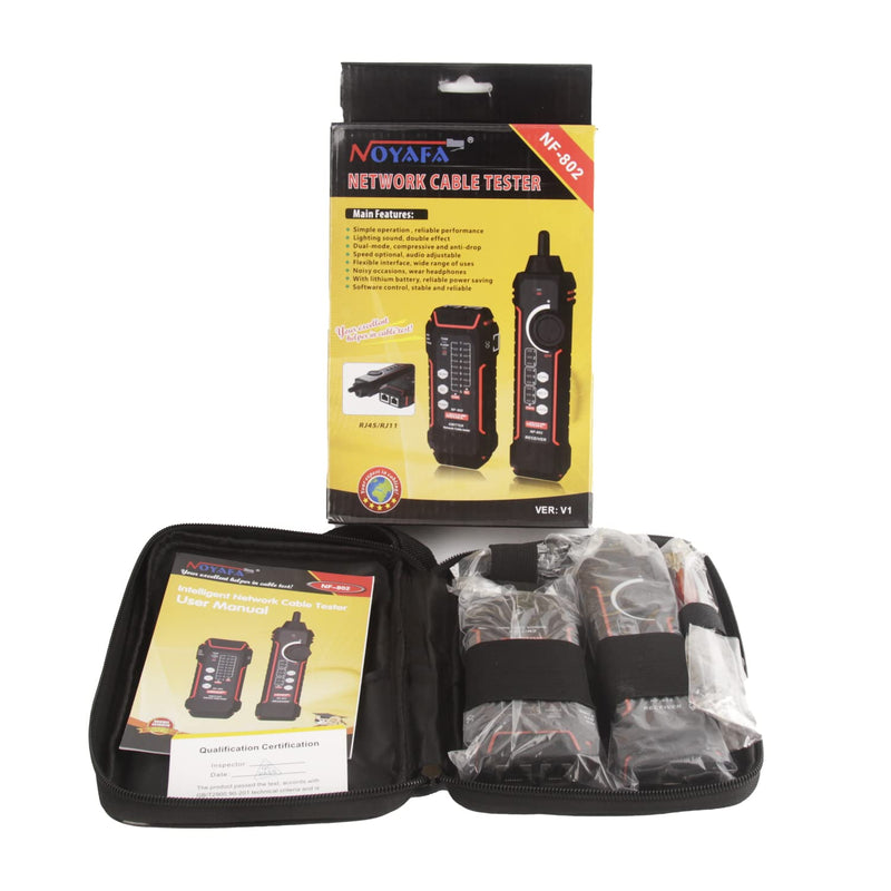 [Australia - AusPower] - NOYAFA NF-802 Extended Cable Tester with PoE Multifunction Wire Tracker Network Cable Tester for LAN CAT5 CAT6 Tracker 