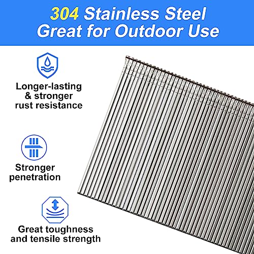 16 Gauge 304 Stainless Steel 1-1/2 Inch Finish Nails, 500-Pack 1-1/2"--500 pcs