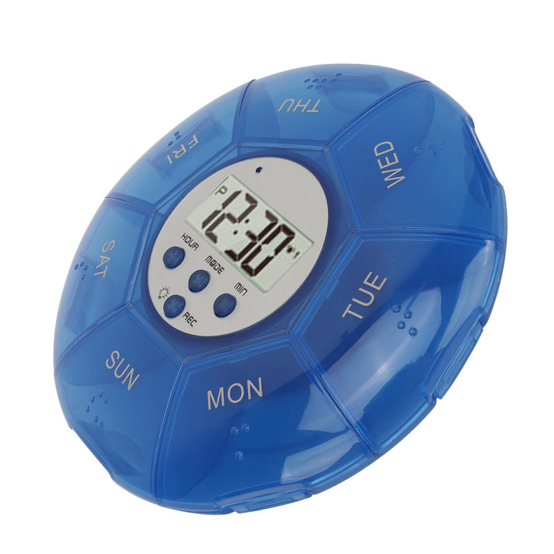 [Australia - AusPower] - Case with Alarm, Weekly Medicines Setting Up Voice Reminders with Recording Playback Function 7 Day Medication Times Dispenser The Elderly Blind Person 