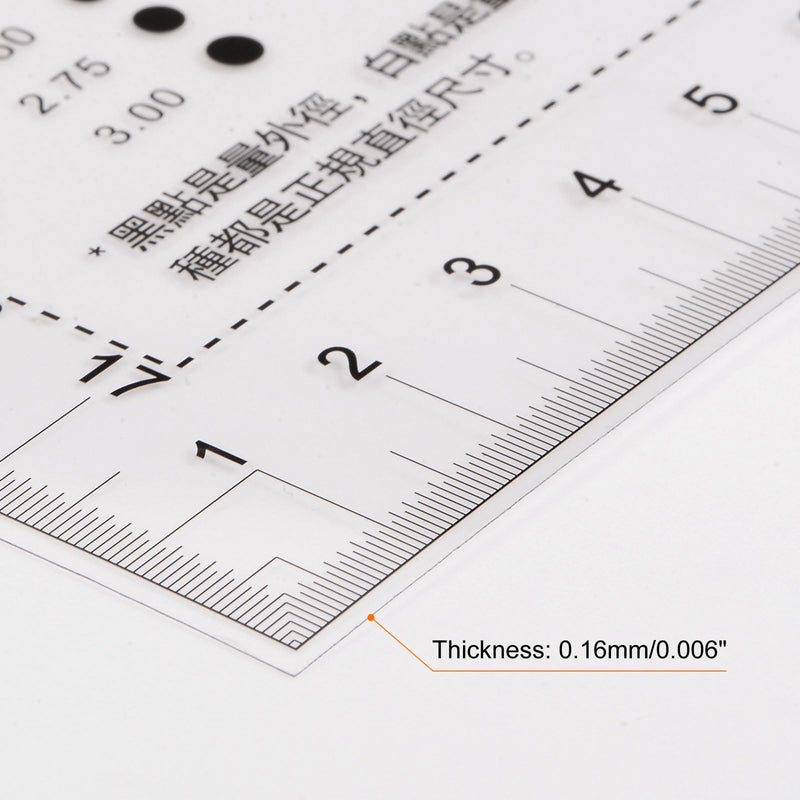 [Australia - AusPower] - HARFINGTON High Precision SEC Size Estimation Chart 27x17cm Covered Transparency Flaw Detection Film Ruler for Diameter Area and Line Width Defects Measuring 