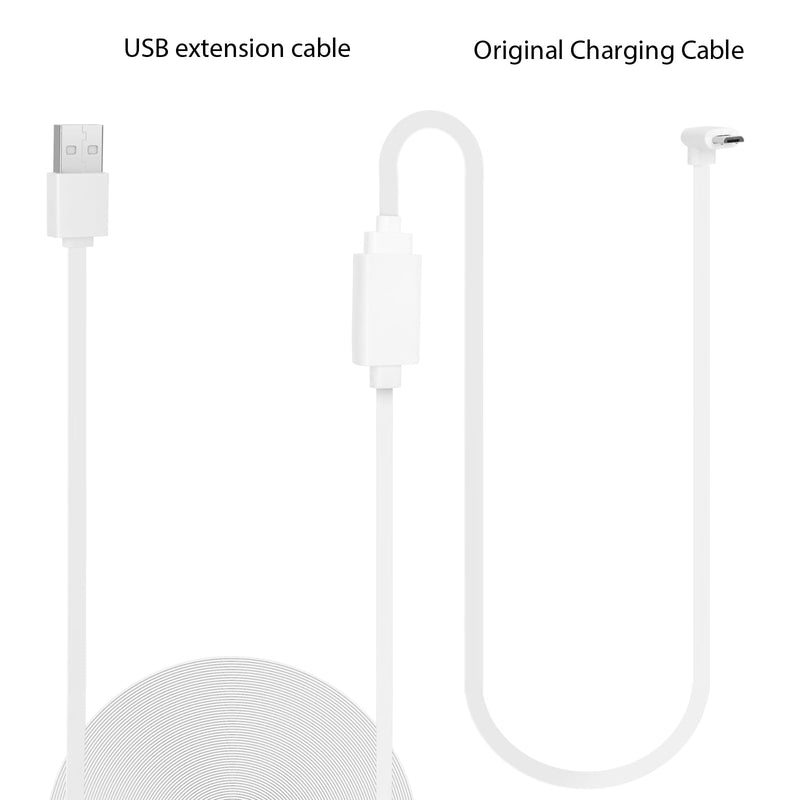 [Australia - AusPower] - 2PACK USB Extension Cable Compatible with WYZE Cam V3/V4/V2,Wyze Cam OG, WYZE Cam Pan V3/V3 Pro/ V2, 20Ft/6M IPX7 Waterproof Extension Charging Cable Power Your WYZE Cam Continuously - White 2 