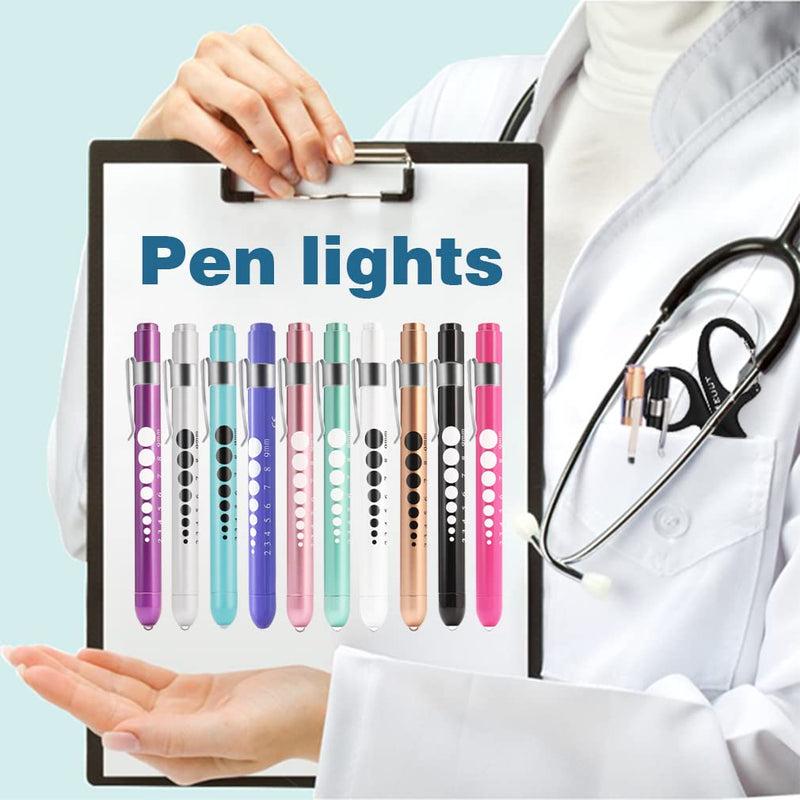[Australia - AusPower] - MEUUT 3 Pack Pen Lights for Nurses with 6 Batteries – Medical Penlights Nurse Accessories for Work, Perfect Nursing Student Essentials Medical Supplies for Nurses Doctors EMT Trauma Black+White+Gold 