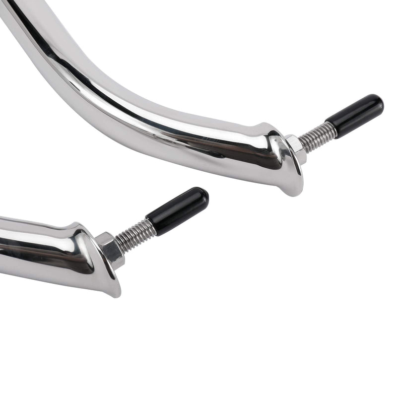 YaeMarine 2-Pack Boat Marine Grab Handle Hand Rail Polished Stainless Heavy Duty Oval Handle Hand Rail with Flange & Stud 12" L