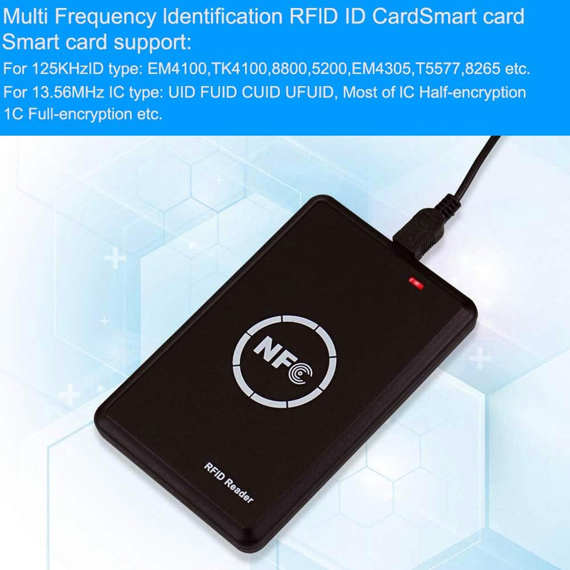 [Australia - AusPower] - RFID NFC Reader Writer,Handheld 125khz 13.56Khz Key fob Smart Reader Writer,Copier,ICID Dual Band Usage,LED Light Prompt and USB Full Speed Interface 